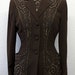 1940's Beaded Suit of Brown Chocolate and Woman's Peach Crepe and Brown Soft Wool Beaded Vintage Dress by William Segal OOAK BR-84