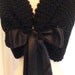 RESERVED LISTING for JENNA / Balance for 10 Bridal Shawls in black with black ribbon.