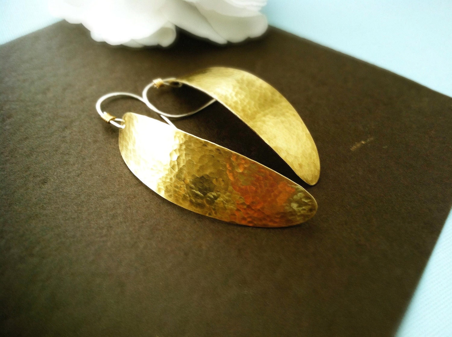 Gift for her brass statement earrings bohemian earrings