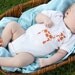 3-6 months Giraffe Organic Bodysuit in Orange Spots with Matching Handmade Organic Baby Shoes- Gift Set