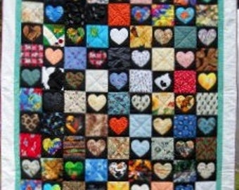 Animal Heart Match Quilt Pattern by Curlicue Creations