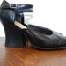Vintage 90s Black Leather Chunky Heel MaryJanes Womens Size 7