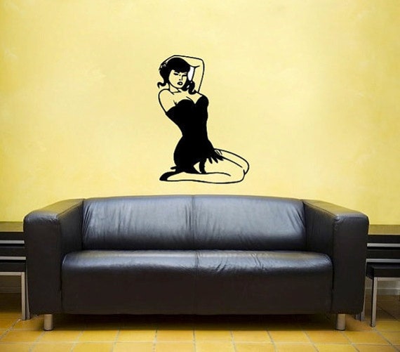 Pinup Girl Decal Vinyl Wall Sticker Burlesque 3592