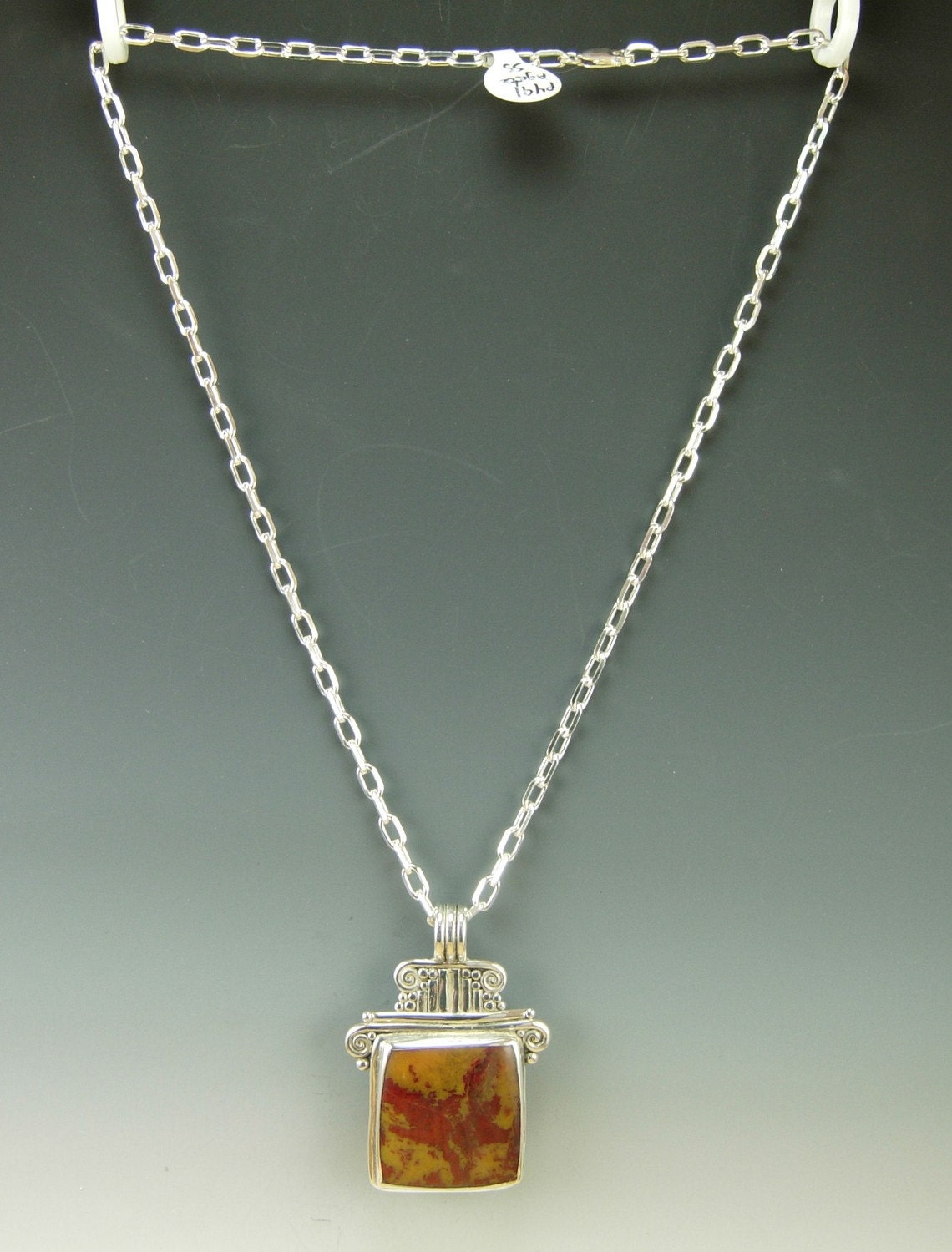 P491 Sterling Silver Pendant with Paint Rock Agate