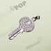 1 - Bling Rhinestone Crystal Key Charm, Key Charm Pendant, 50mm (2-2G)
