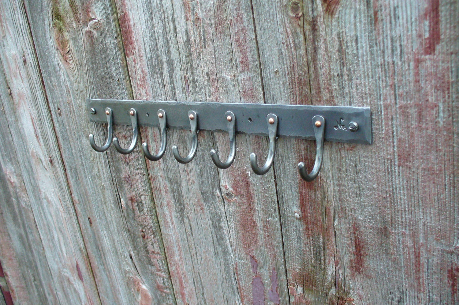 KEY or JEWELRY DISPLAY Rack 7 hooks Hand and signed