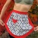 SALE Vtg 50s Apron Skirt NAVAJO / Aztec Print Vintage Eco geek zig zag quilt 1/2 bakery Handmade Handsewn