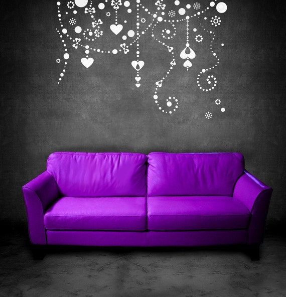 Beaded Curtain Heart Decal Heart Decor Bow Decal Beads