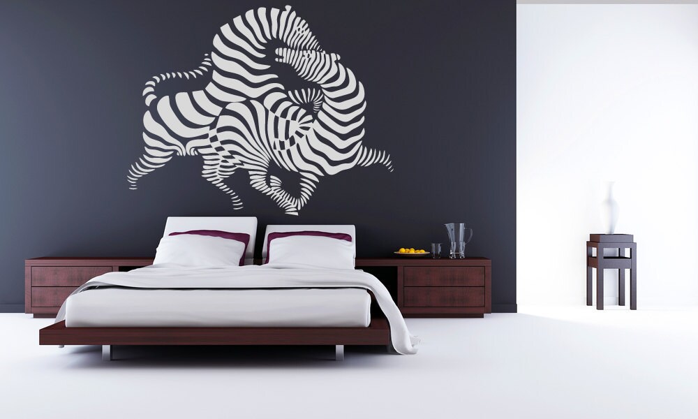 Zebra Art Zebra Room Decor Zebra Wall Decal Zebra Decor