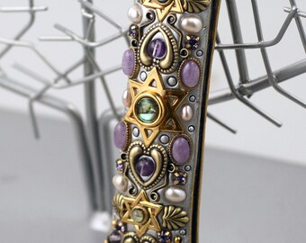 Pearl Amethyst Mezuzah