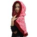 Rich Red Hooded Chunky Wool Cape CHRISTMAS CAROL/ wool sweater/ hand knit mantle/ Lady's cloak with hood by Solandia