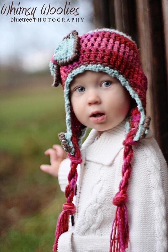 bow pattern crochet with hat Bow Earflap Hat, Pattern: Hat Kisses' Crochet 'Blueberry Crochet