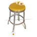 Sunshine Yellow Vinyl and Chrome Stool - Vintage Work Shop Seating - Ready for Restoration