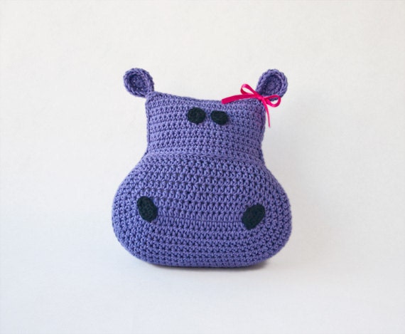 Hippo Pillow PDF Crochet Pattern Instant by oneandtwocompany