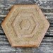 Vintage Single Brown Geometric Ceramic Coaster, Ring Display, Candle Holder, Rustic Home Decor