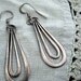 Vintage Silver Teardrop Earrings Hand Hammered