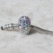 Clear iridescent Swarovski crystal sterling silver bead for european beads bracelet-925 sterling silver -(14 x 8mm)