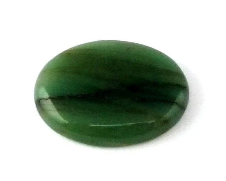 Green Jade Oval Cabochon Stone 29mm x 22mm x 6mm Nephrite