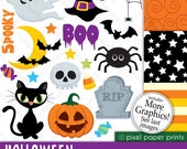 Halloween Elements - Clipart and digital paper set Il_170x135