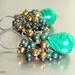 End of Summer Sale ~ Malachite Hematite Oxidized Silver Cluster Earrings