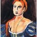 Portrait after Titian, Original Painting, SALE 12" x 9" Acrylic, Renaissance Woman