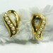 Vintage TRIFARI Gold Tone and Pearl Earrings - Clip On