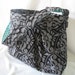 Emma Diaper Bag Large in Gray Damask with Sea Dot _READY to SHIP- Adjustable Strap Elastic Pockets