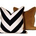 B&W Chevron Pillows with Gold Velour Backing