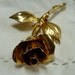 Vintage 70s Golden Rose Brooch