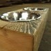 Wood Dog Dish Holder reclaimed beam 2 BOWL SMALL for Susan