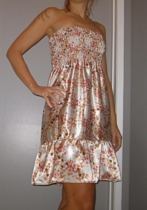 14789 Beige Strapless Lace Dress