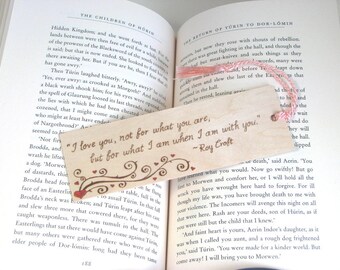 Wooden bookmark - Hand Pyrography - Love Quote