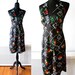 S A L E // 1970s Romper // Black Floral 1970s Maxi Dress // 1970s Halter Dress / Romper.