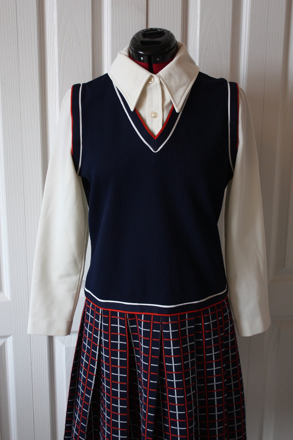  Vintage  1950 s 60 s School  Girl Uniform Dress and
