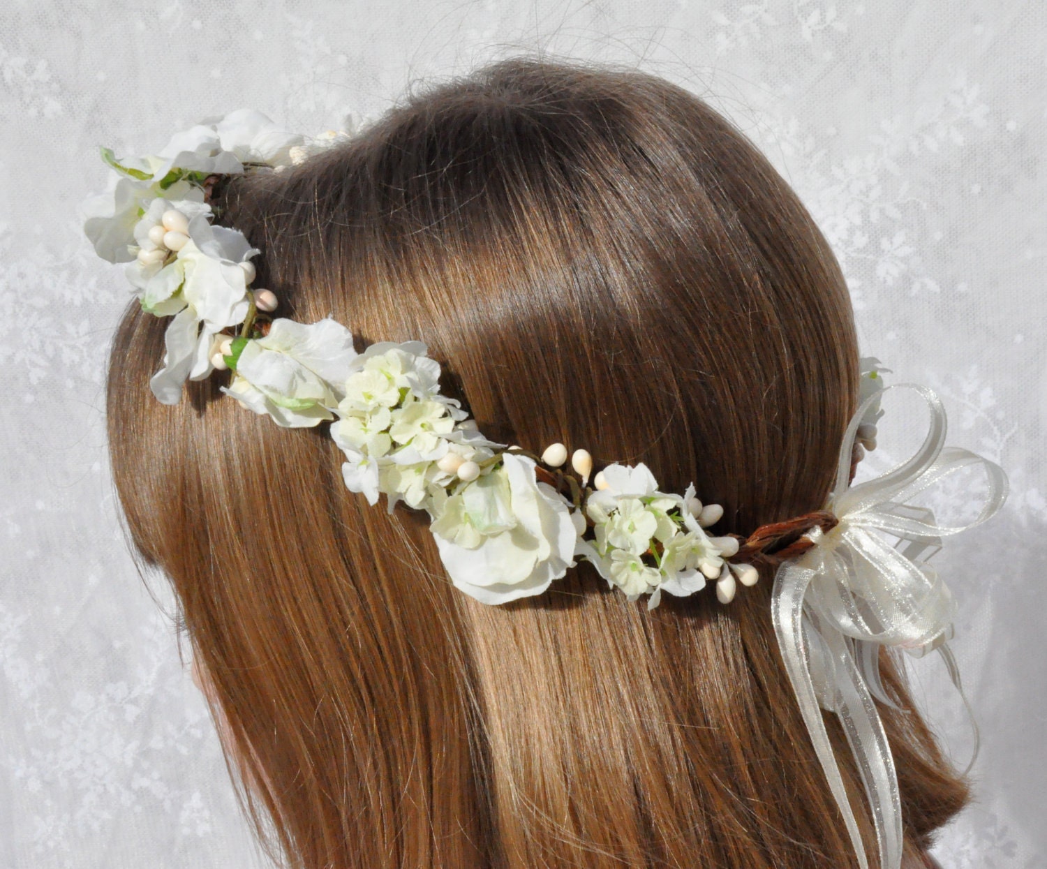 Silk Flower Wreath First Communion WreathWedding Flowers