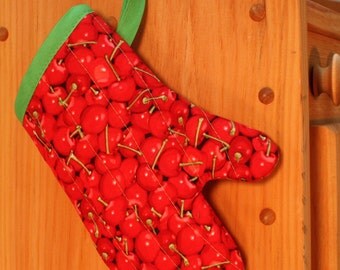 Child's Oven Mitt, Red Cherries Oven Mitt