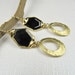 SALE...Black Onyx Earrings-Gold Earrings-Gemstone Earrings-Hoop Earrings-Bezel Set Earrings-Dangle Earrings-Drop Earrings-Gold Hoop Earrings