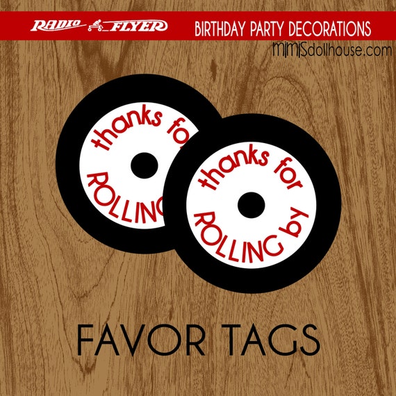 Radio Flyer Favor Tags-Red Wagon Thank you tags-JPEG/PDF Il_570xn