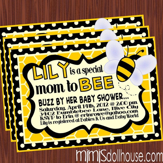 Bumblebee Baby Shower Invitation- Mom to Bee Invitation- Bumblebee Invitation PDF/JPEG Il_570xn