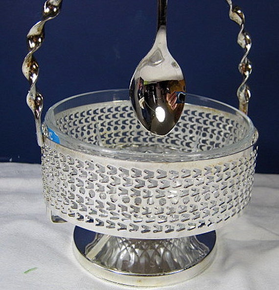 Vintage Silverplate Relish Dish Boxed Jam & Jelly Holder w/
