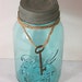 Vintage Blue Ball Canning Jar w/ Skeleton Key & Zinc Lid Perfect Mason