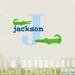 Alligator Gator Boys Initial Name Monogram Vinyl Wall Decal Sticker