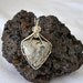 RESERVED Ocean Jasper pendant wire wrapped in Sterling Silver. pale green Trillion shape.