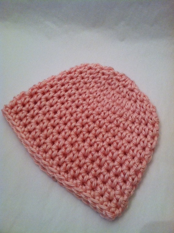 Newborn Baby Girl's Crochet Beanie in Dusty Rose, Pink, Photography Prop, Baby Girl Hat, Cozy Baby Hat
