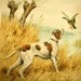 Hunting Dog and Duck, original aquatint etching signed and titled by artist Paul Wood, ca. 1935