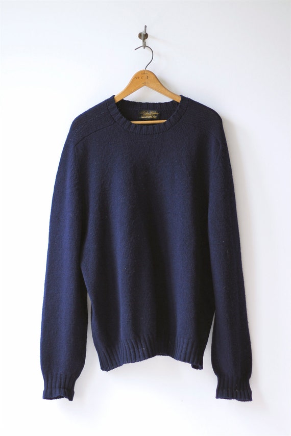 vintage navy blue Brooks Brothers wool sweater by roxandsam