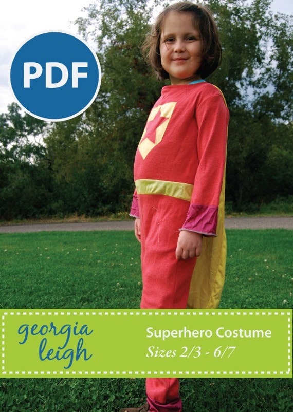 Sale Superhero Costume PDF Pattern sz by GeorgiaLeighDesigns