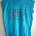 Vintage '80s Muscle Tshirt Turquoise with NEW WAVE TIJUANA Print Size Medium Dead Stock