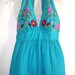 Vintage Embroidered Halter Top Long Dress,Boho,Flower Power,Garden Party,Summer Dress