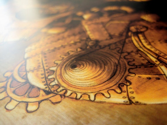 Steampunk Chameleon Large Art 11 x 17 Print by digikatie steampunk buy now online